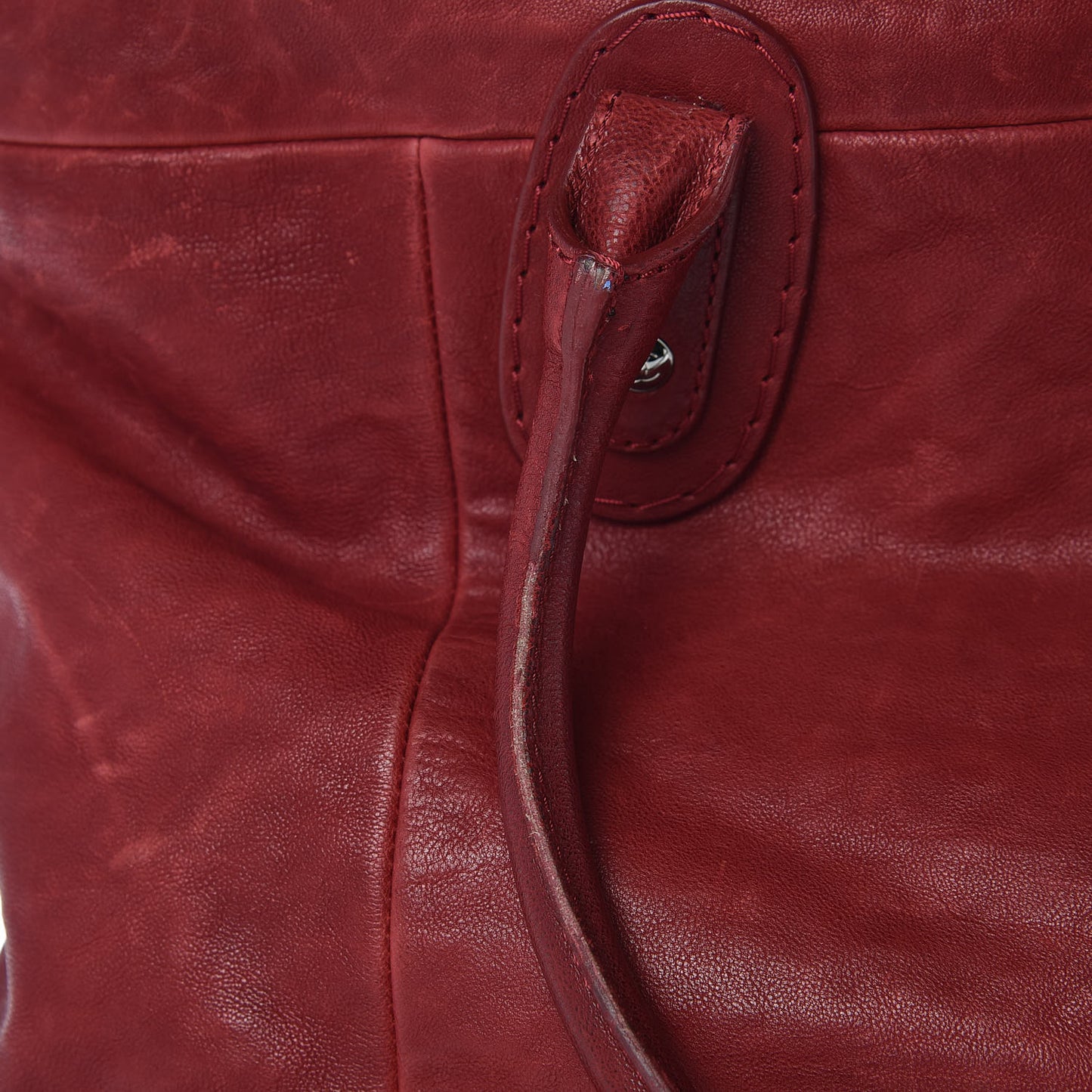 Calfskin Large Traveling Tote Red