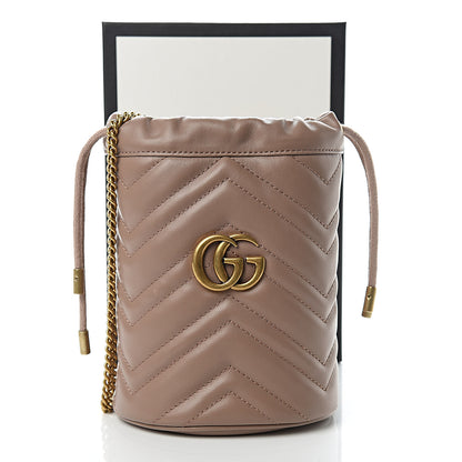 Gucci Calfskin Matelasse Mini GG Marmont 2.0 Bucket Bag Porcelain Rose 11 of 11