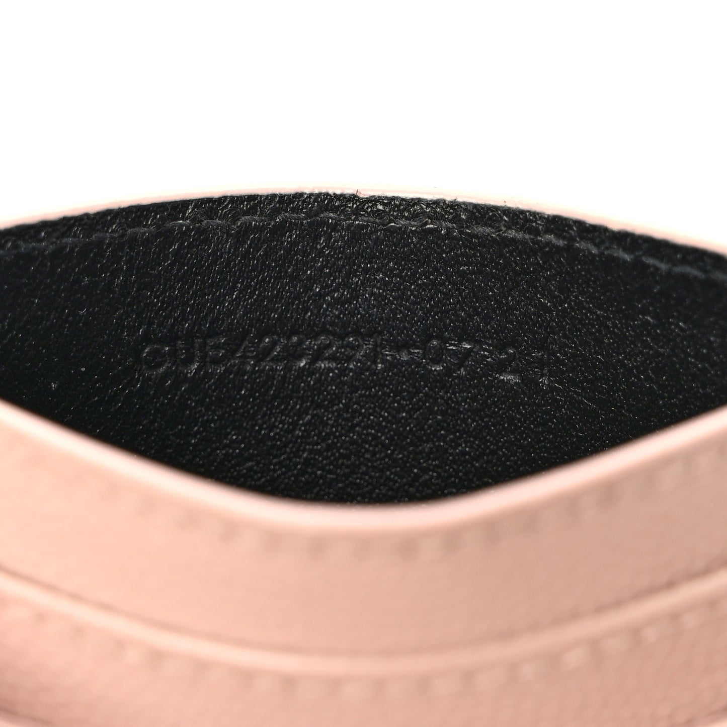 Grain De Poudre Matelasse Chevron Monogram Credit Card Case Pale Pink
