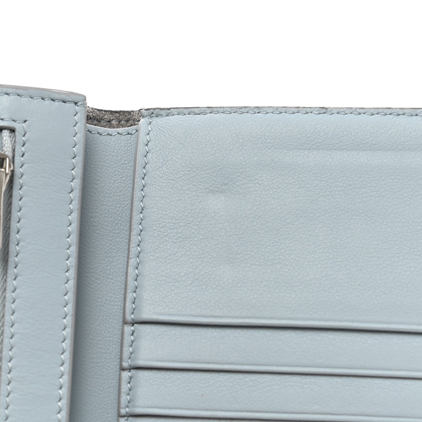 Grained Calfskin Medium Multifunction Strap Wallet Pebble Mineral