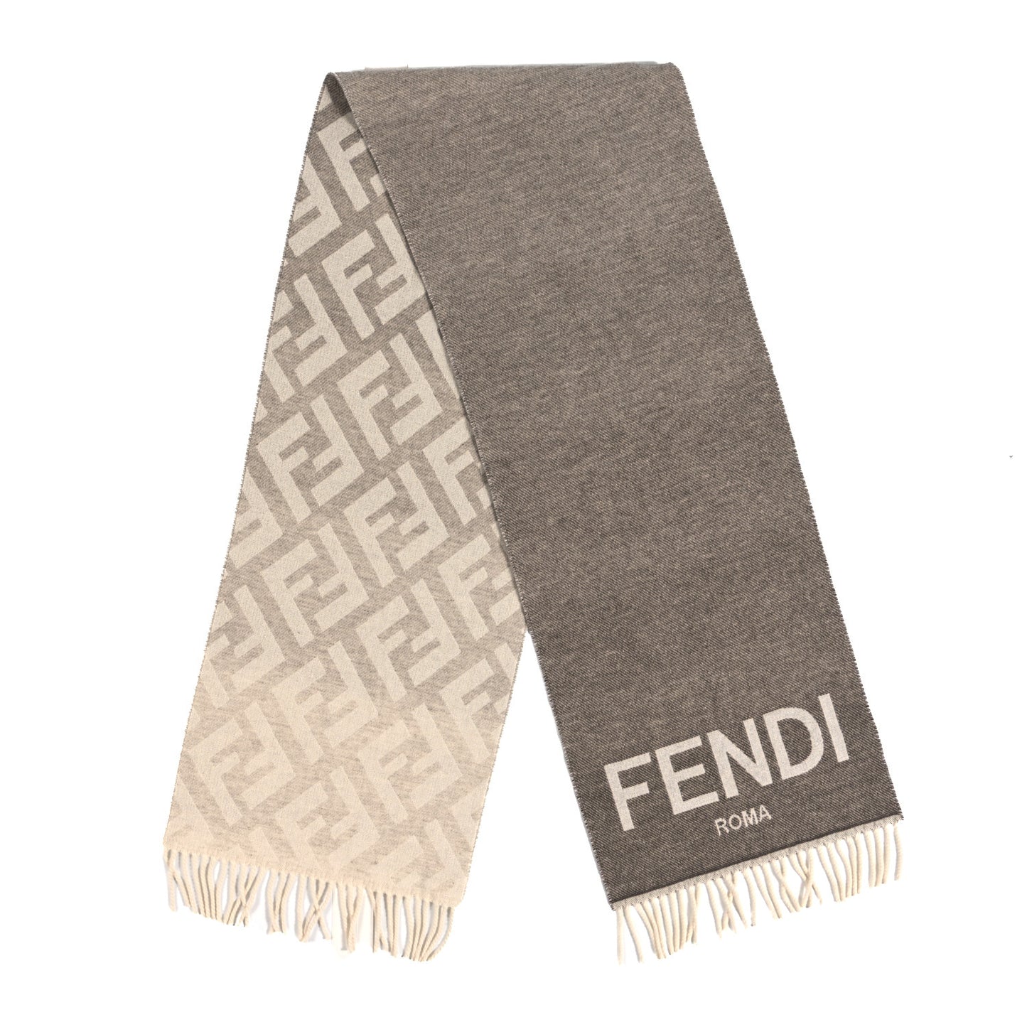 Wool Cashmere FF Scarf Grey