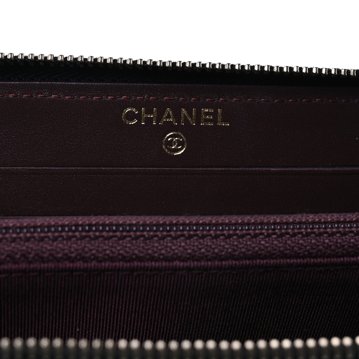 Lambskin Quilted Medium Zip Around Wallet Black