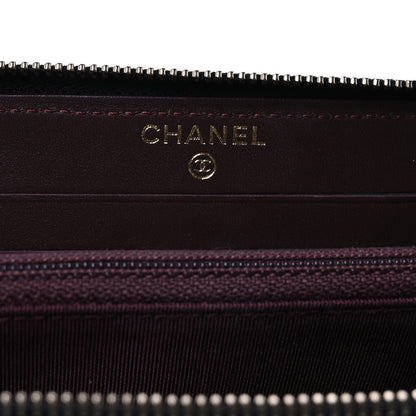 Chanel Lambskin Quilted Medium Zip Around Wallet Black 6 of 9