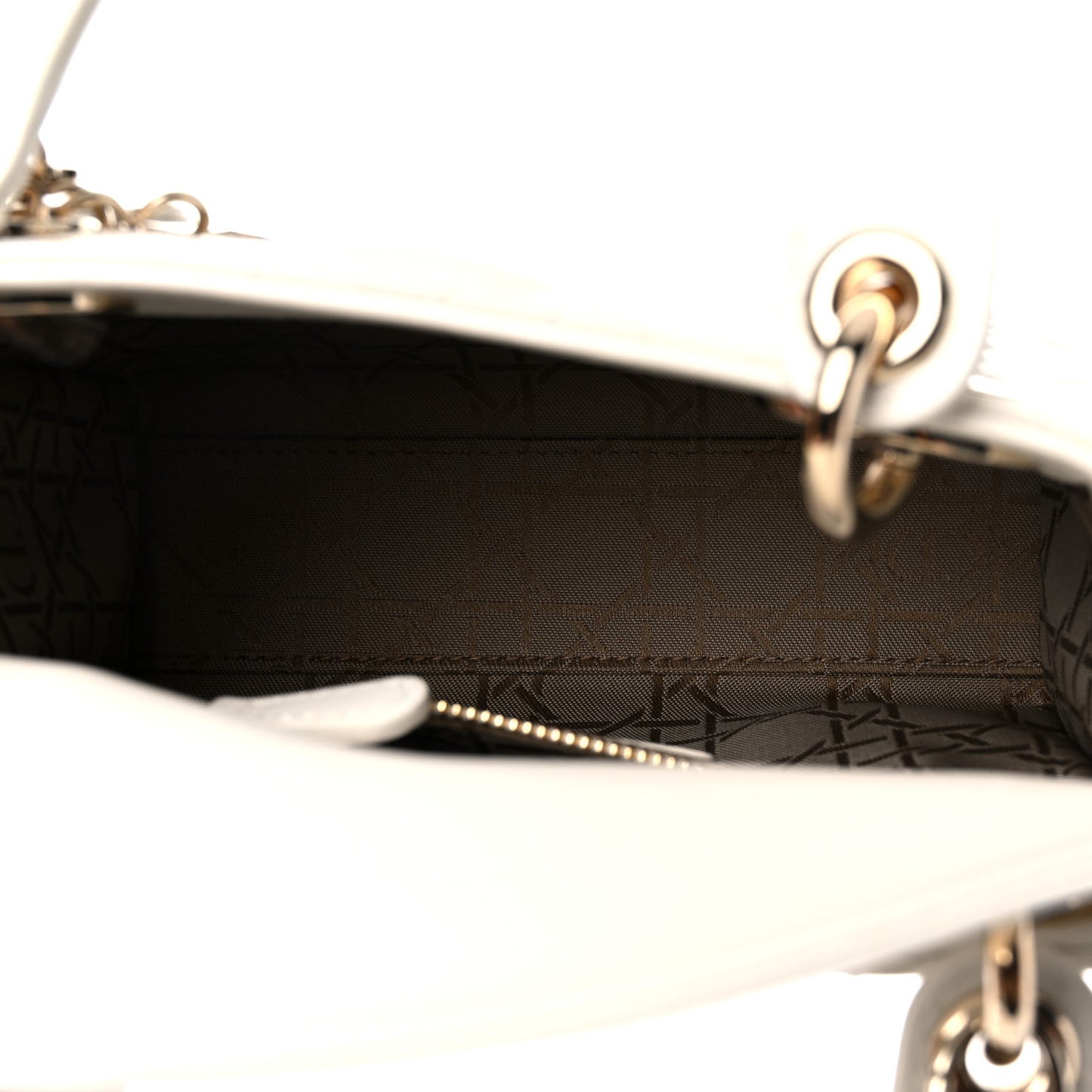 Lambskin Cannage Mini Lady Dior White