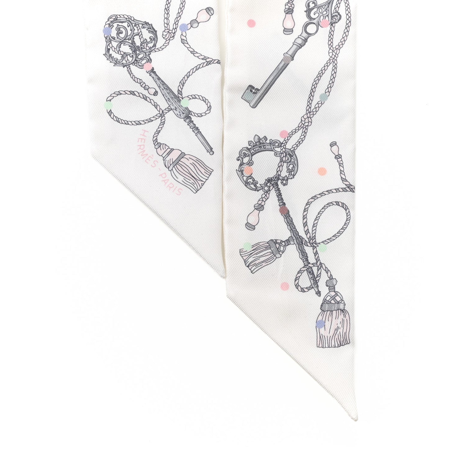 Silk Les Cles A Pois Twilly White Gris Acier