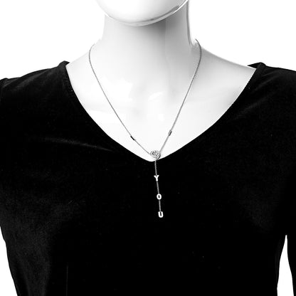 Chopard 18K White Gold Diamond I Love You Pendant Necklace 2 of 6