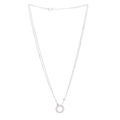 Cartier 18K White Gold 2 Diamond LOVE Necklace 3 of 6