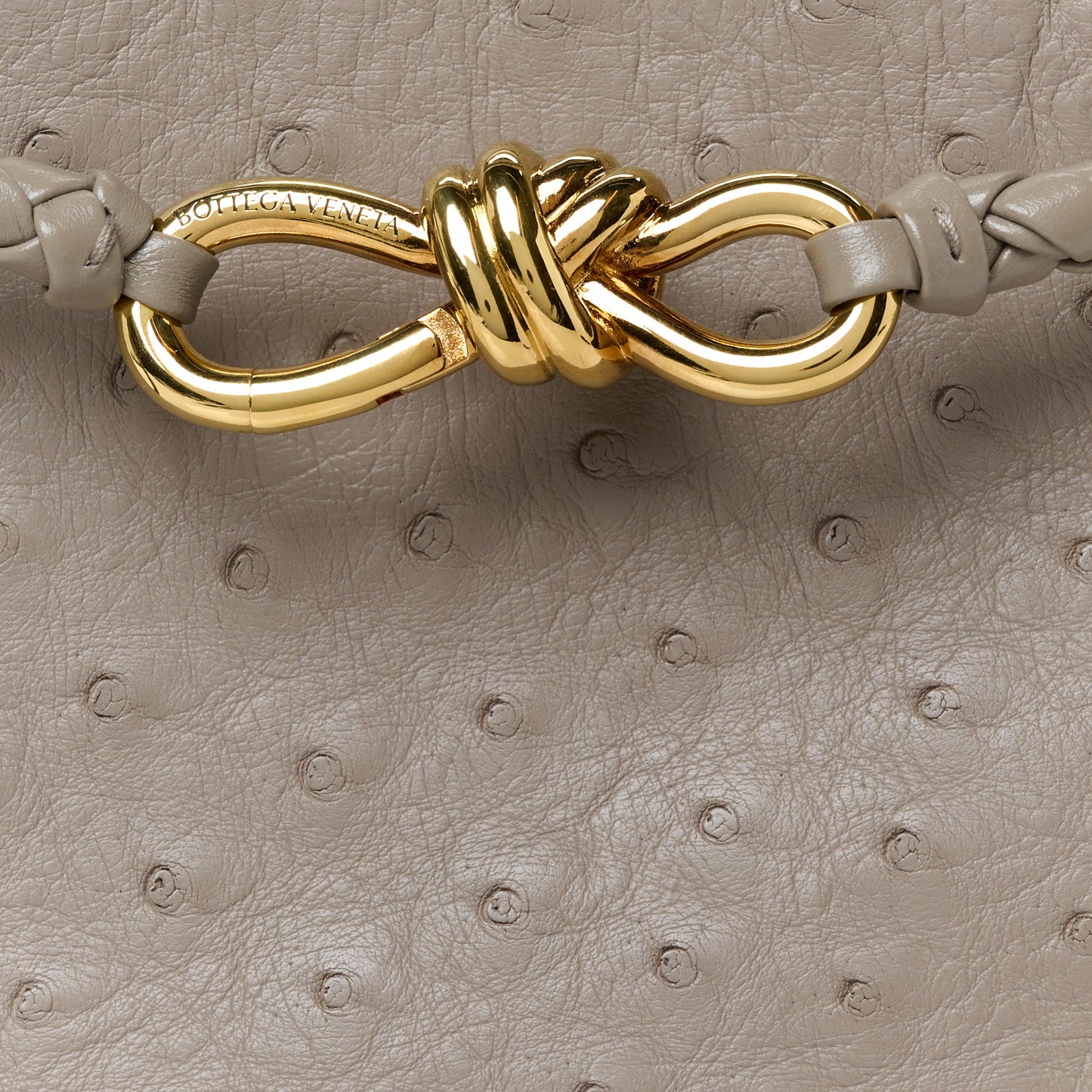 Ostrich Mini Andiamo Shoulder Bag Limestone