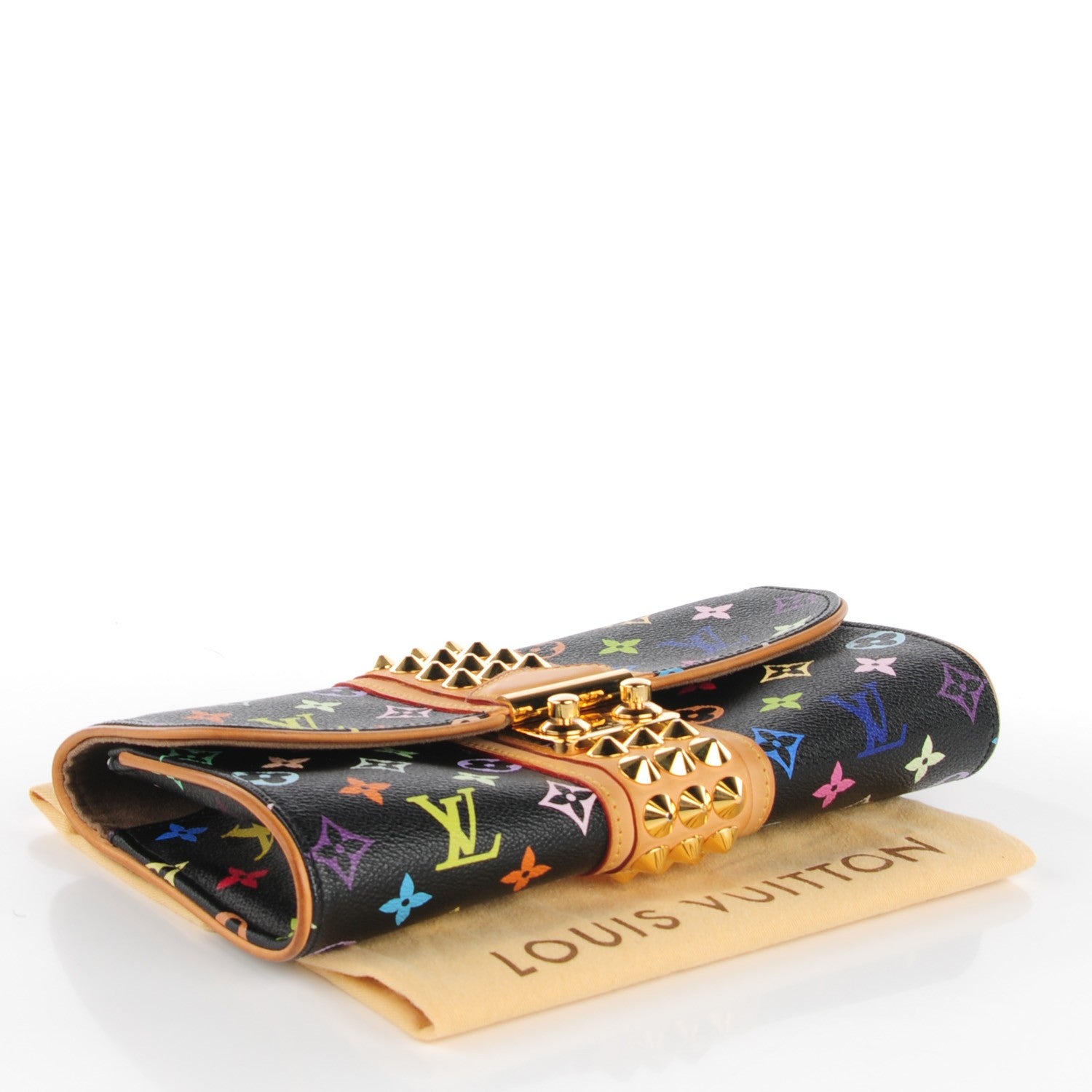 Louis Vuitton Monogram Multicolor Courtney Clutch Black 4 of 7