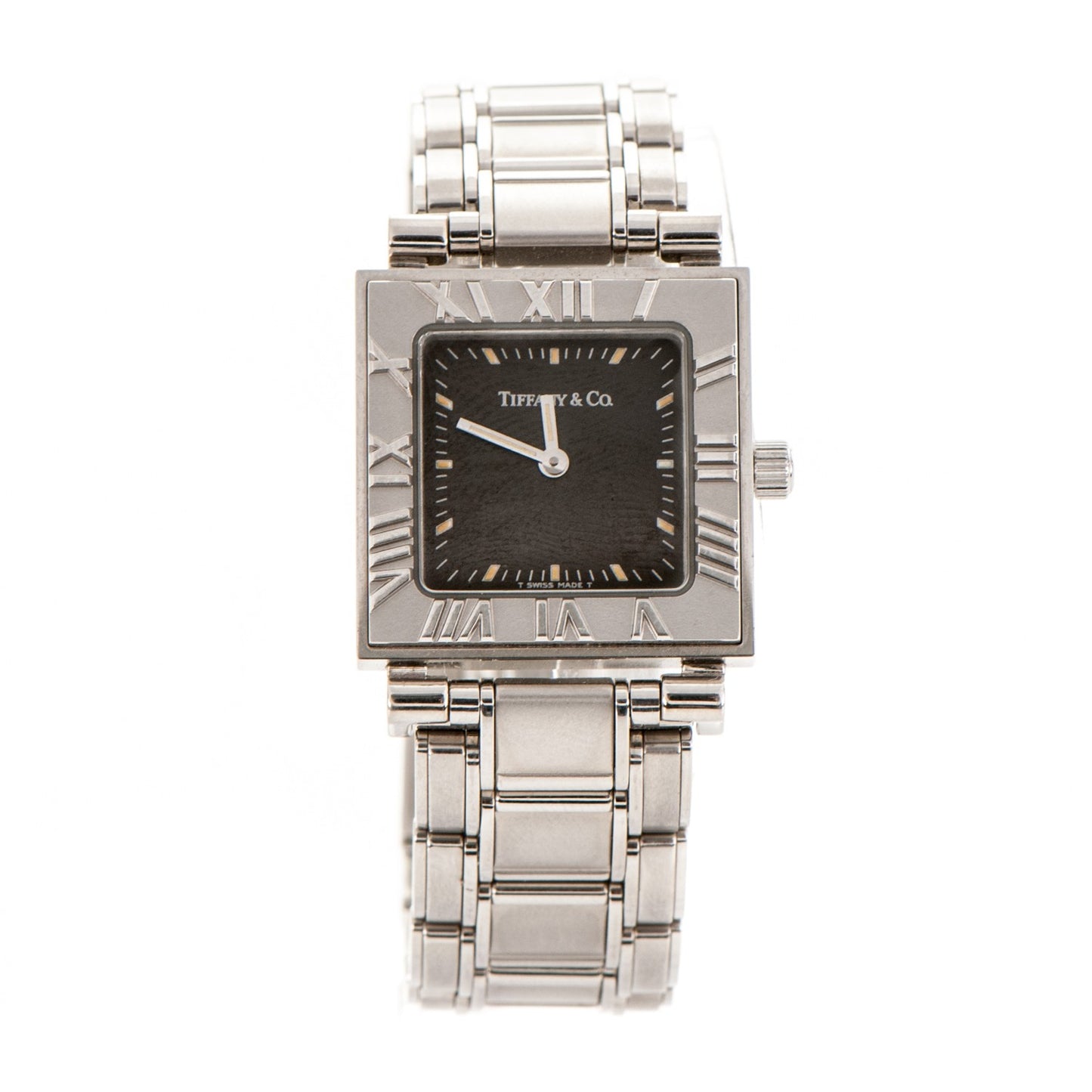Stainless Steel 23mm Atlas Square Quartz Watch Black