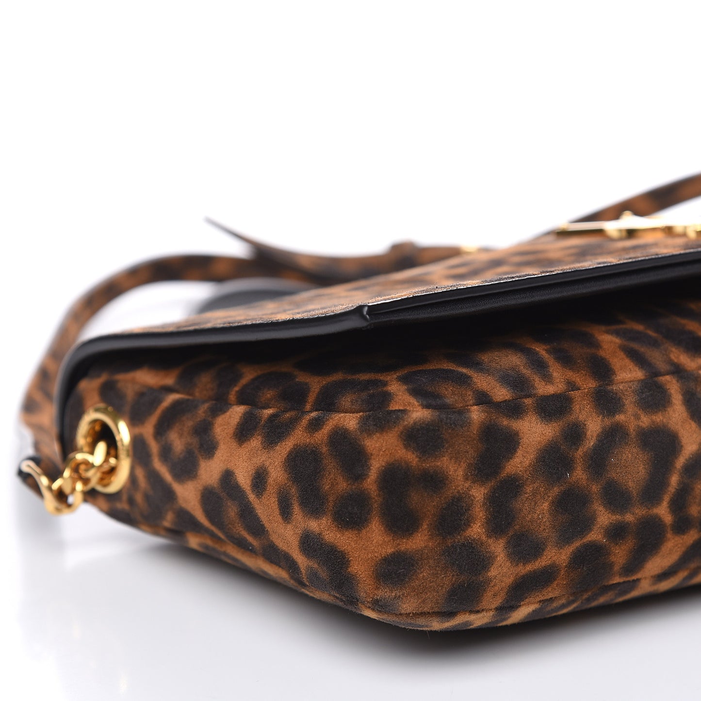 Suede Leopard Print Monogram Tassel Kate 99 Naturale