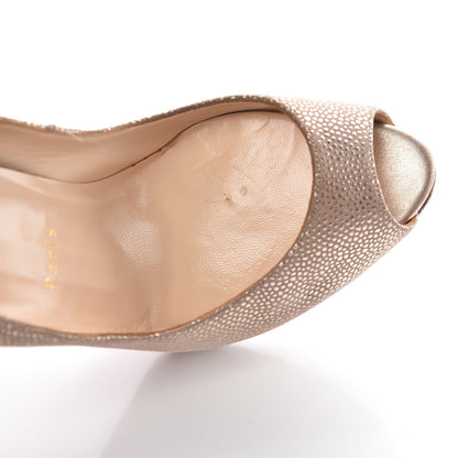 Christian Louboutin Metallic Suede Lady Peep 150 Pumps 41 Gold 12 of 21