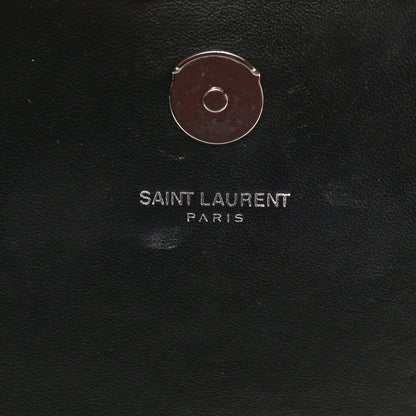 Saint Laurent Suede Fringe Chain Small Monogram Satchel Black 6 of 10