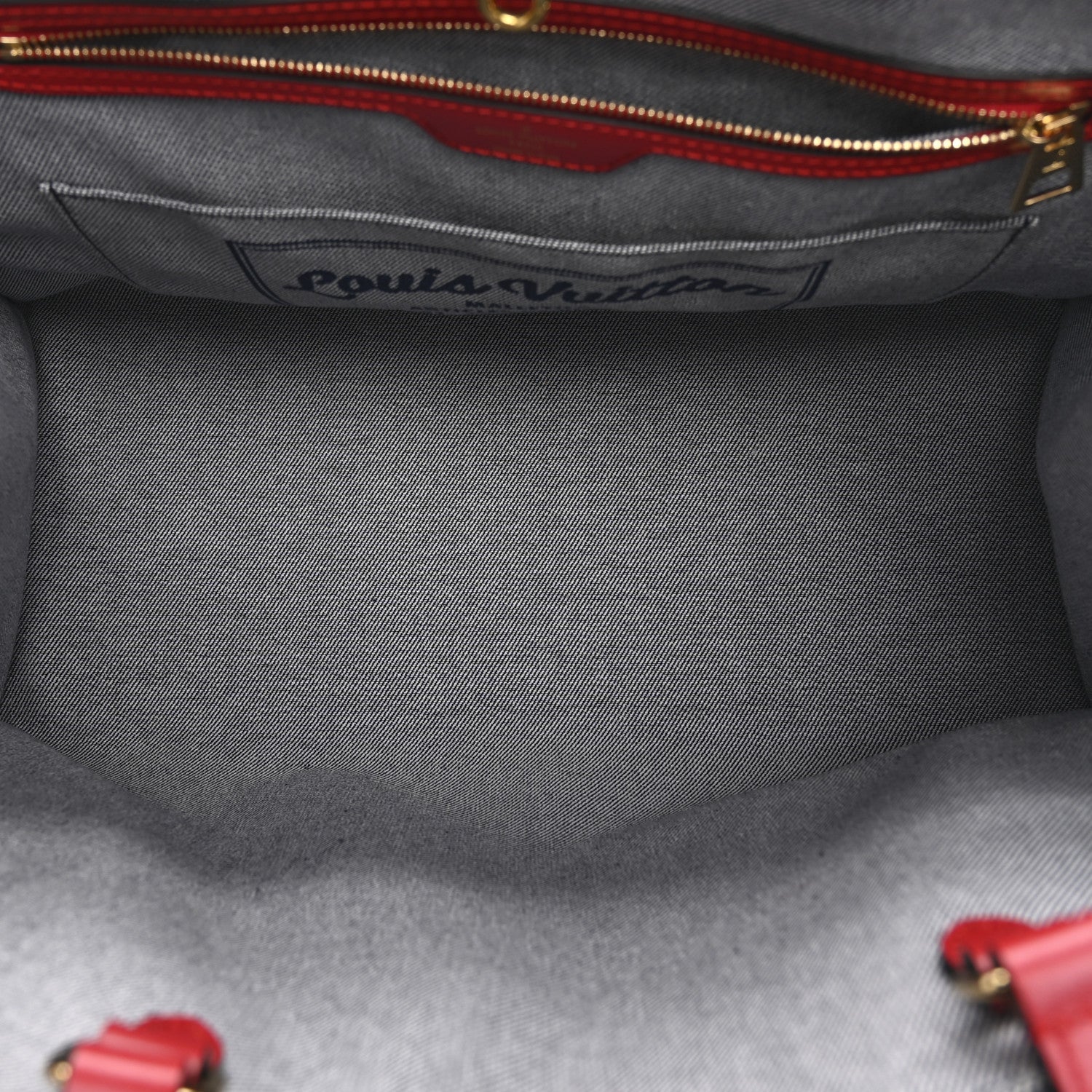 Louis Vuitton Denim Damier Monogram Onthego Blue Rouge 5 of 9