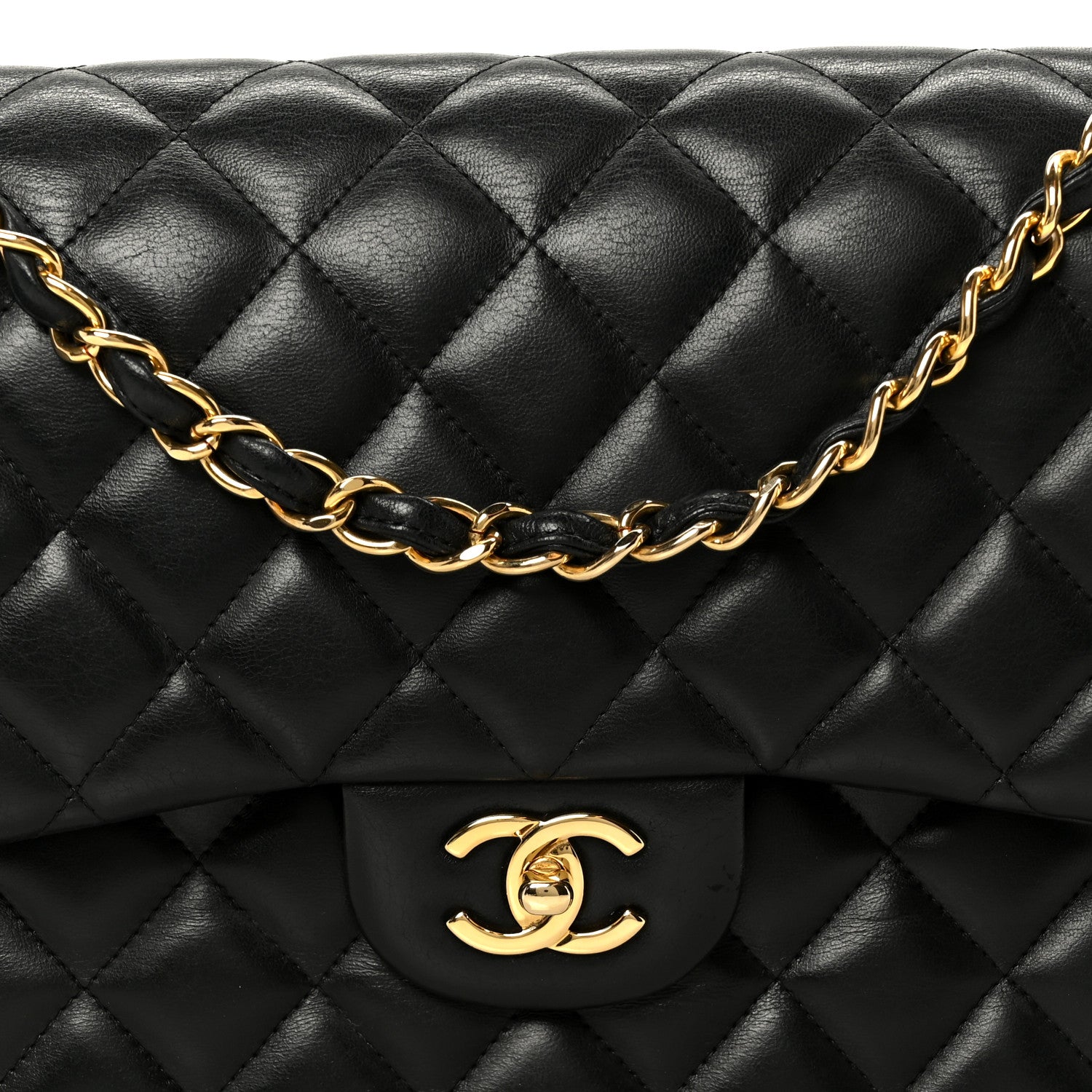 Chanel Lambskin Quilted Jumbo Double Flap Black 9 of 11