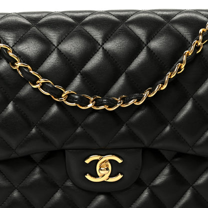 Chanel Lambskin Quilted Jumbo Double Flap Black 9 of 11