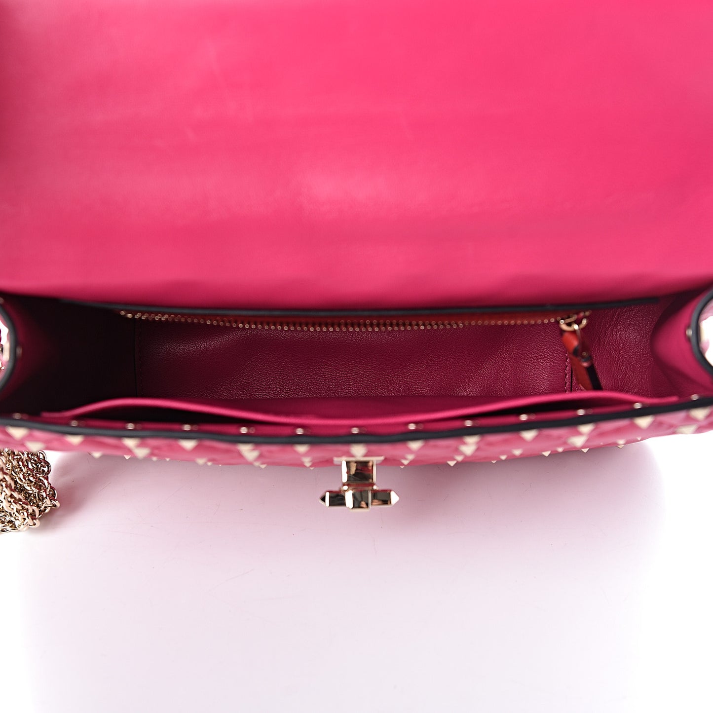 Nappa Medium Rockstud Spike Shoulder Bag Disco Pink