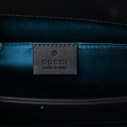 Gucci Suede Patent GG Web Small Ophidia Chain Shoulder Bag Black 7 of 21