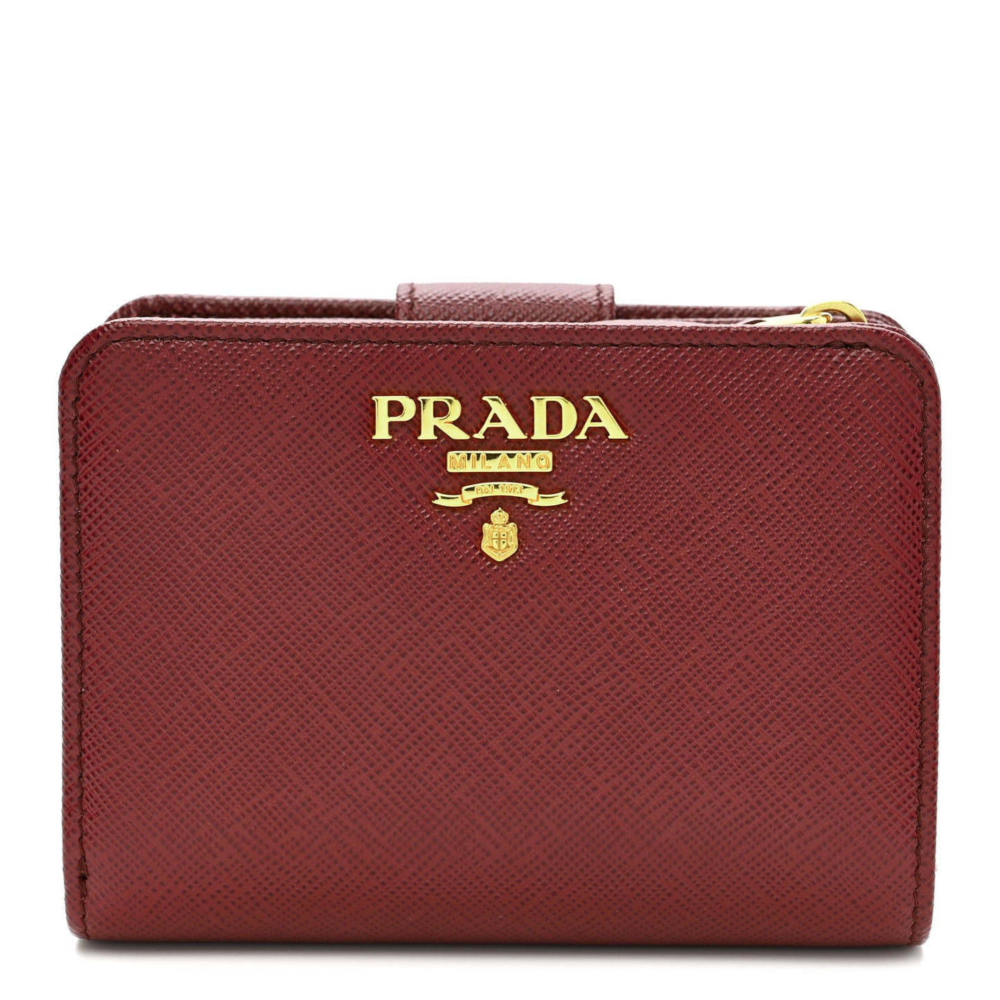 Saffiano Metal Multicolor Compact Wallet Granato