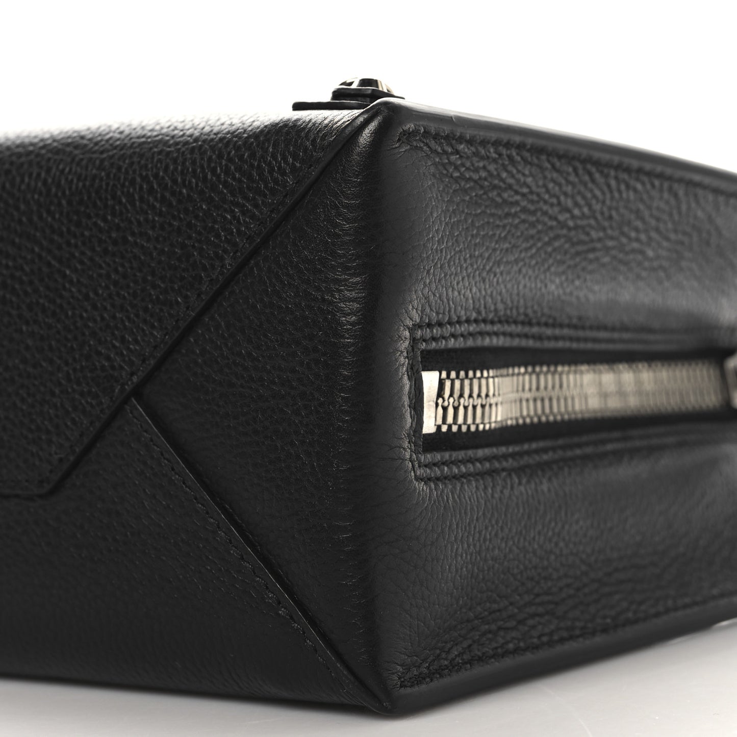 Grained Calfskin Papier Mini A4 Zip Around Tote Black