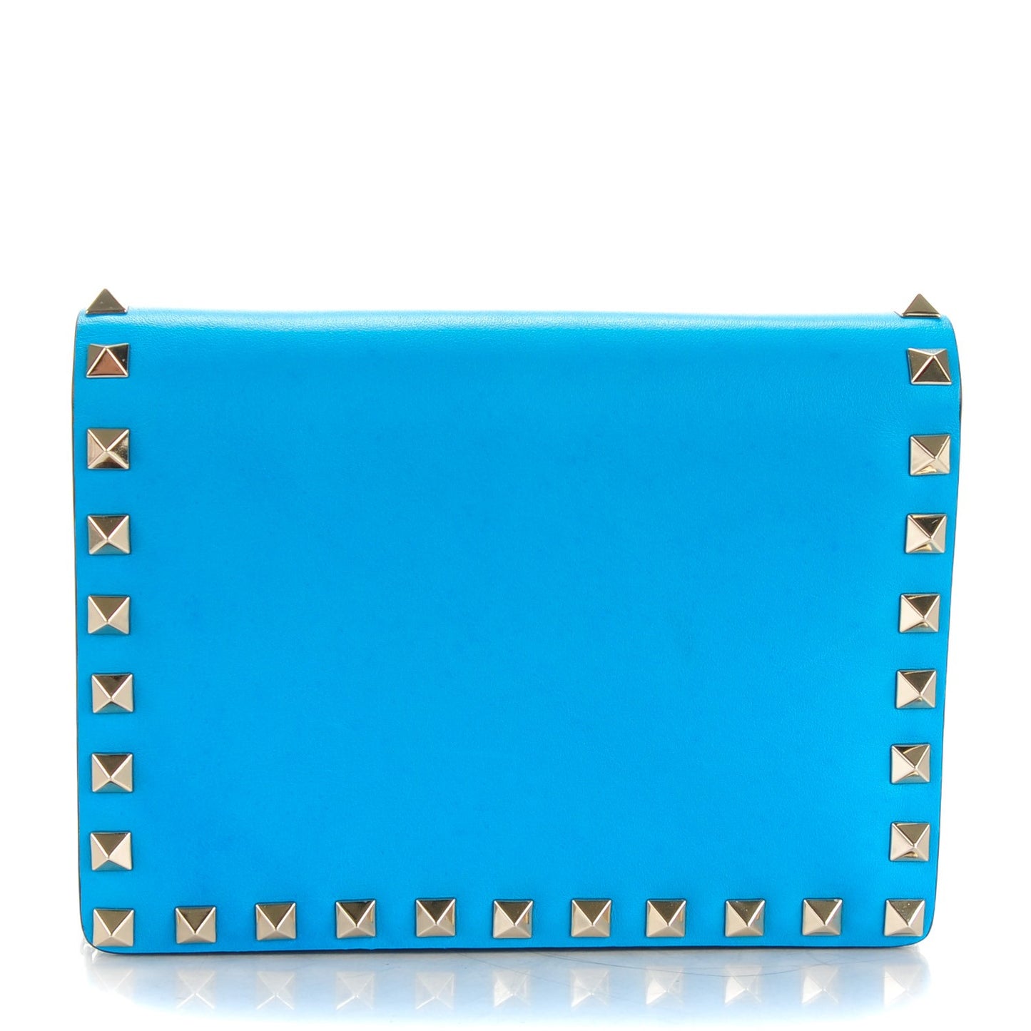 Calfskin Rockstud Wallet on Chain Parrot