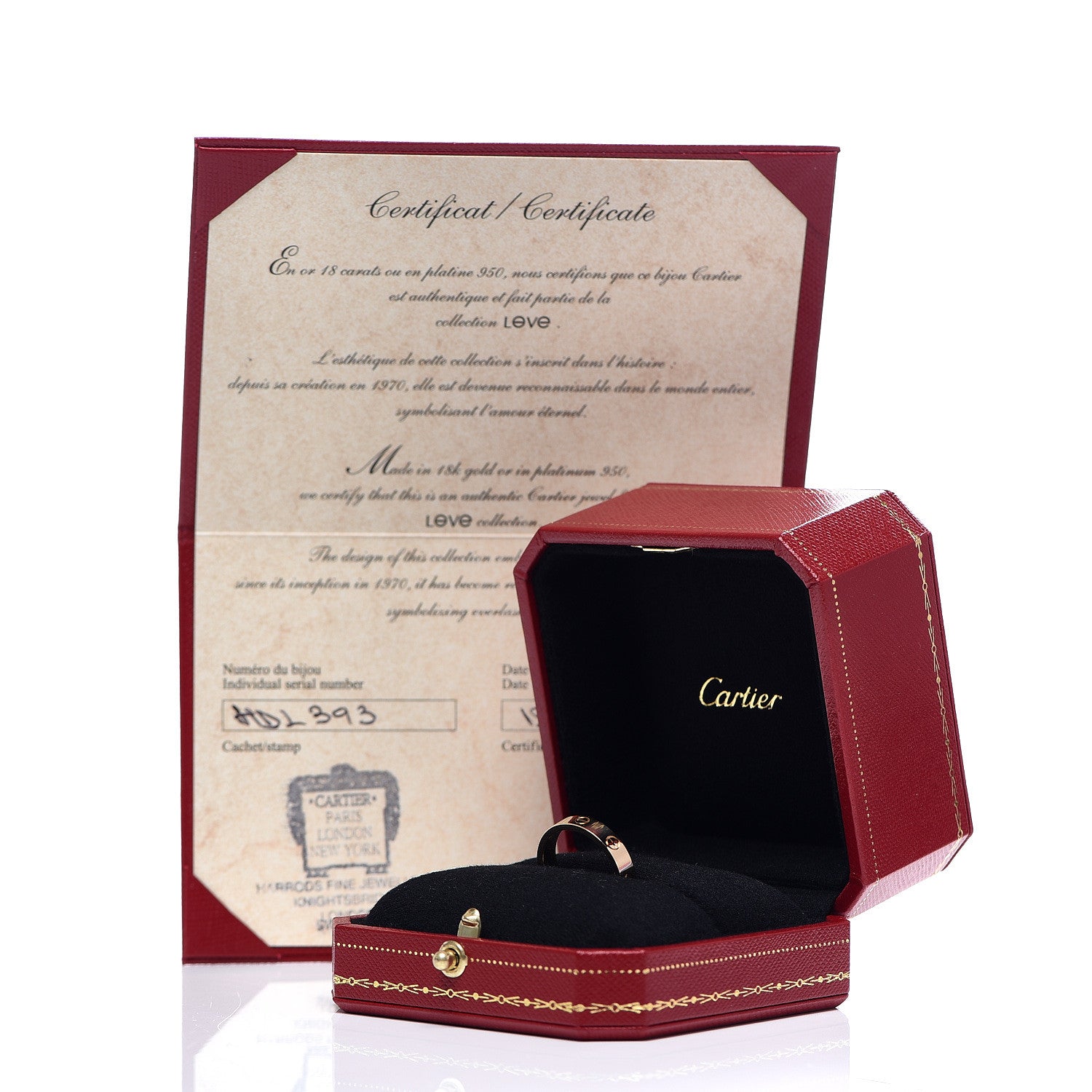 Cartier 18K Yellow Gold Diamond 4mm LOVE Wedding Band Ring 53 6.25 4 of 4