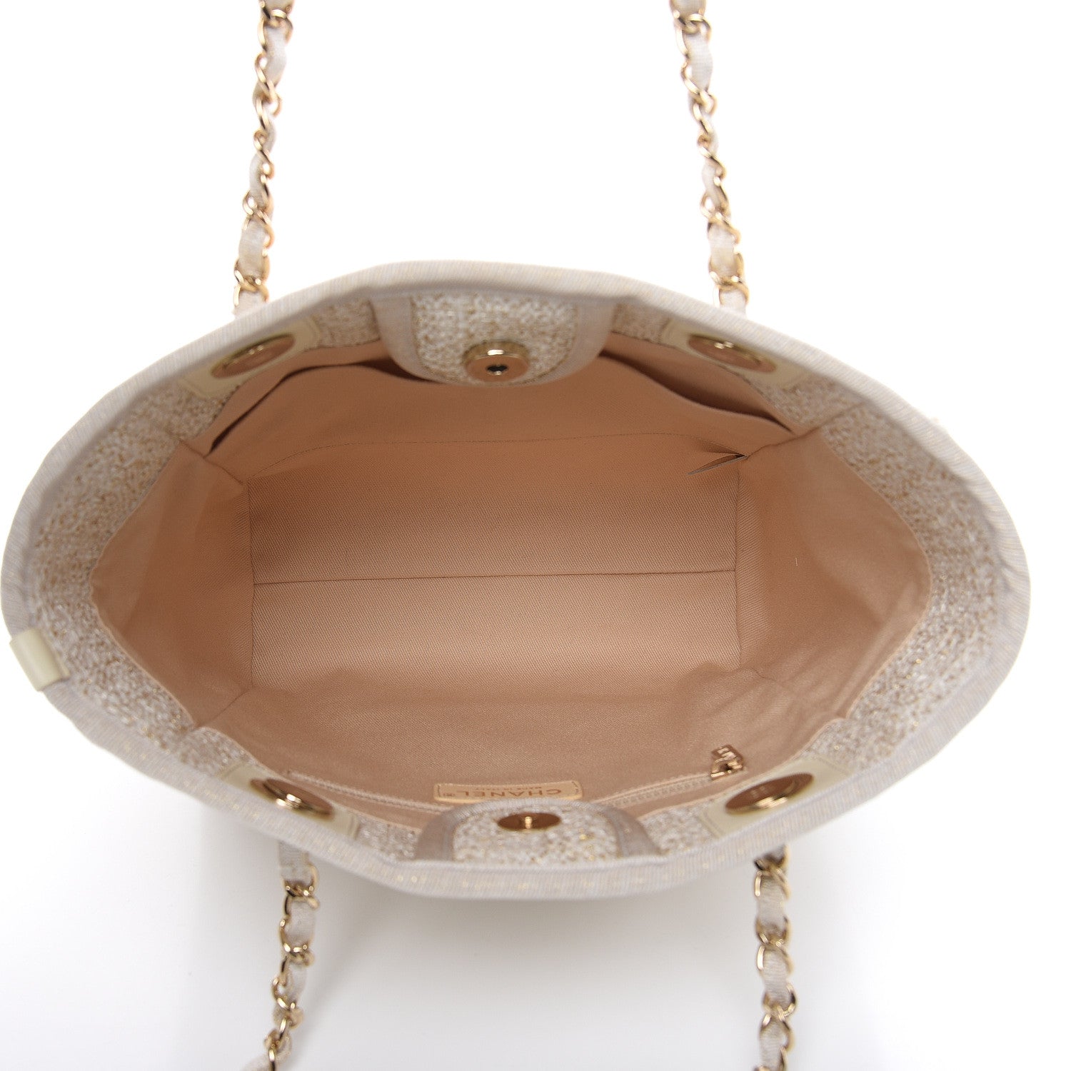 Chanel Canvas Mini Deauville Tote Ivory 5 of 11