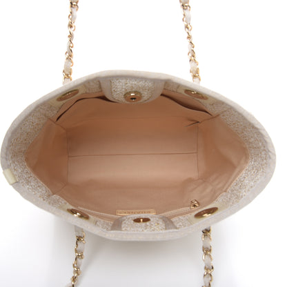 Chanel Canvas Mini Deauville Tote Ivory 5 of 11