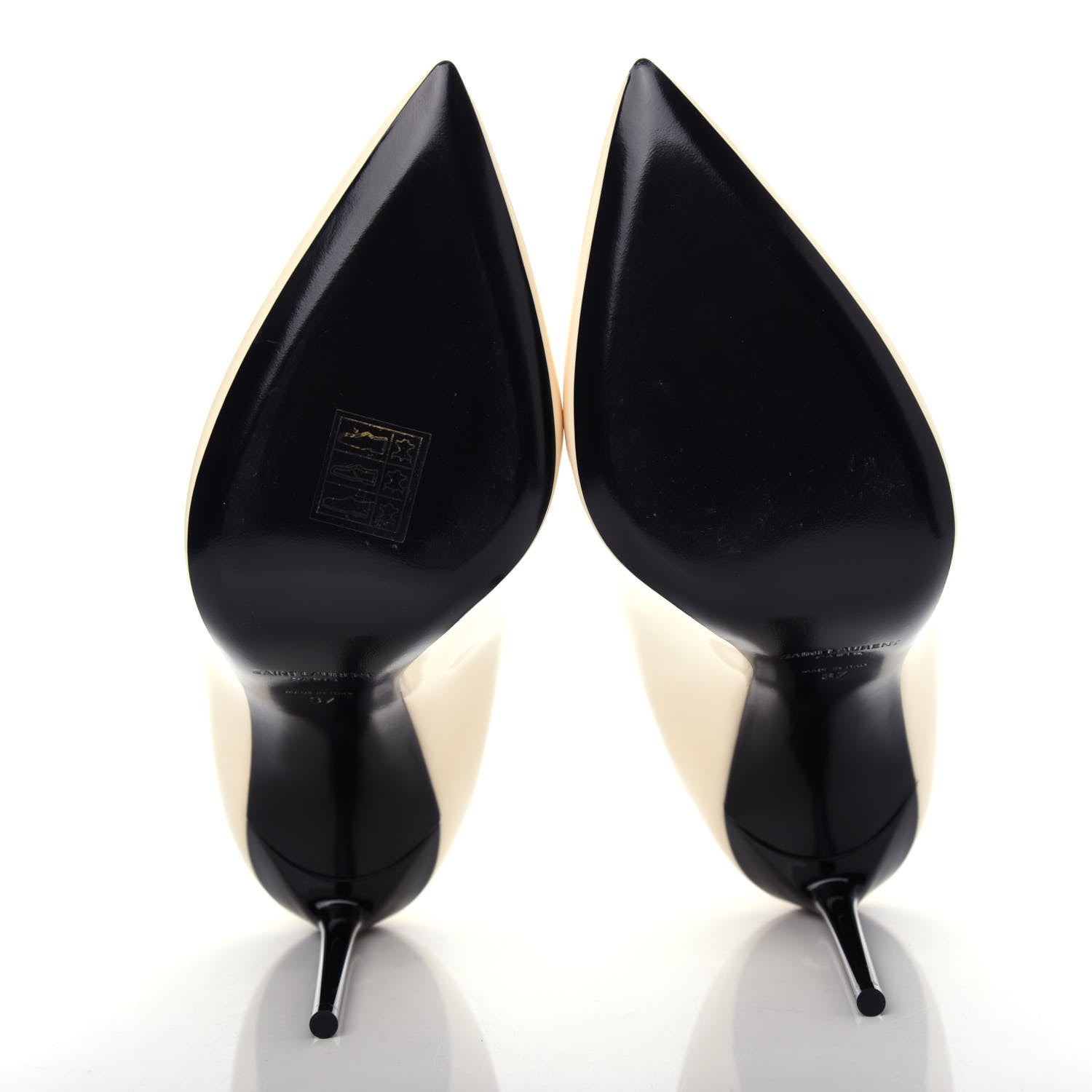 Saint Laurent Patent Calfskin Teddy High Vamp 105 Pumps 37 Porcellana 6 of 11