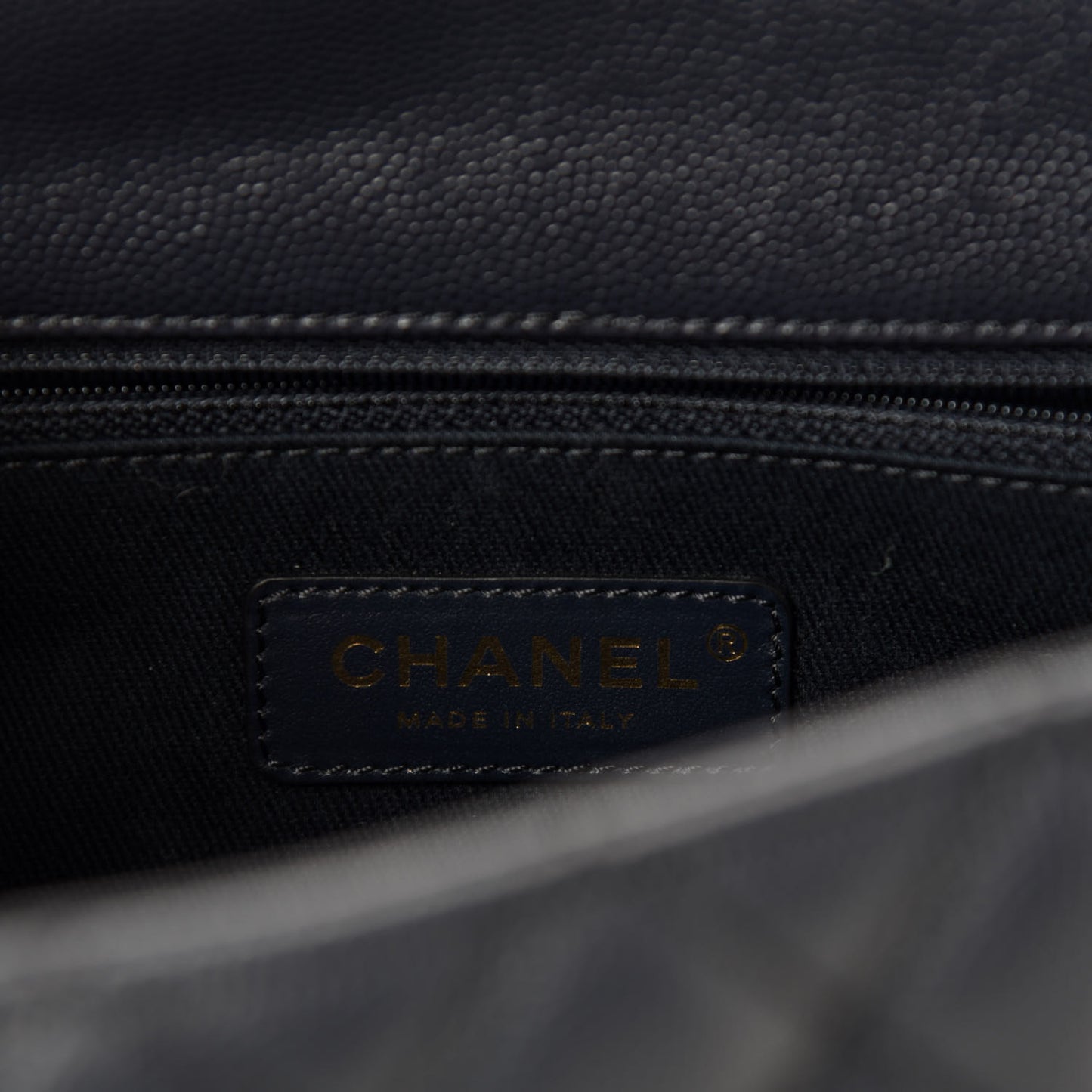 Caviar Quilted Small Coco Handle Flap Navy