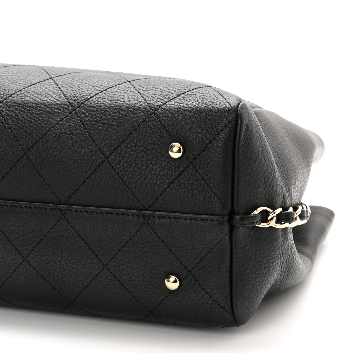 Chanel Bullskin Stitched Medium Shopping Bag Black 10 of 11