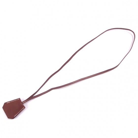 Hermes Chocolate Brown Clochette Necklace 1 of 4