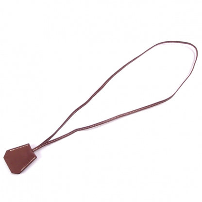 Hermes Chocolate Brown Clochette Necklace 1 of 4