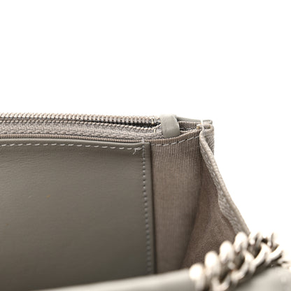 Chanel Caviar Quilted Boy Wallet On Chain WOC Grey 13 of 16