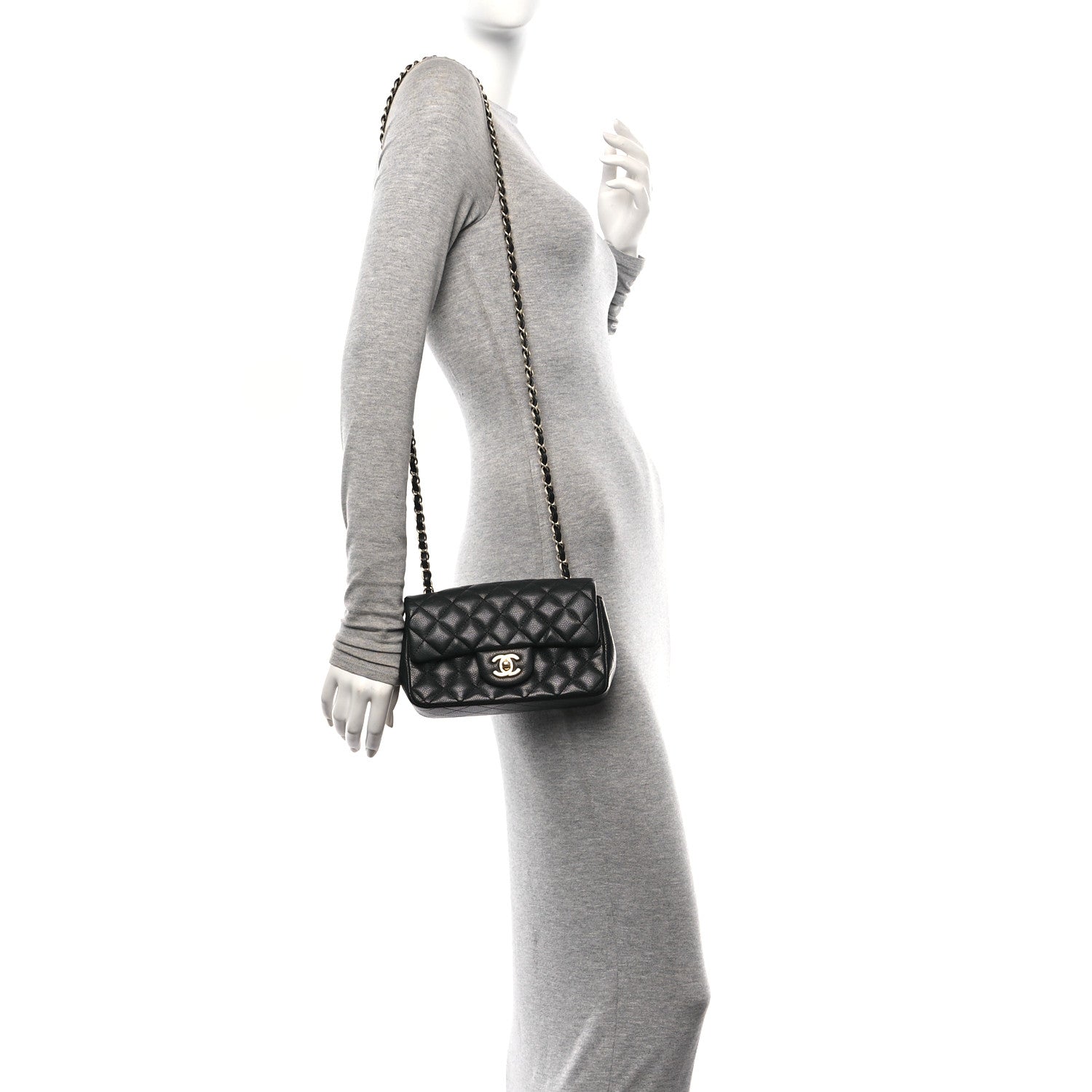 Chanel Caviar Quilted Mini Rectangular Flap Black 2 of 12