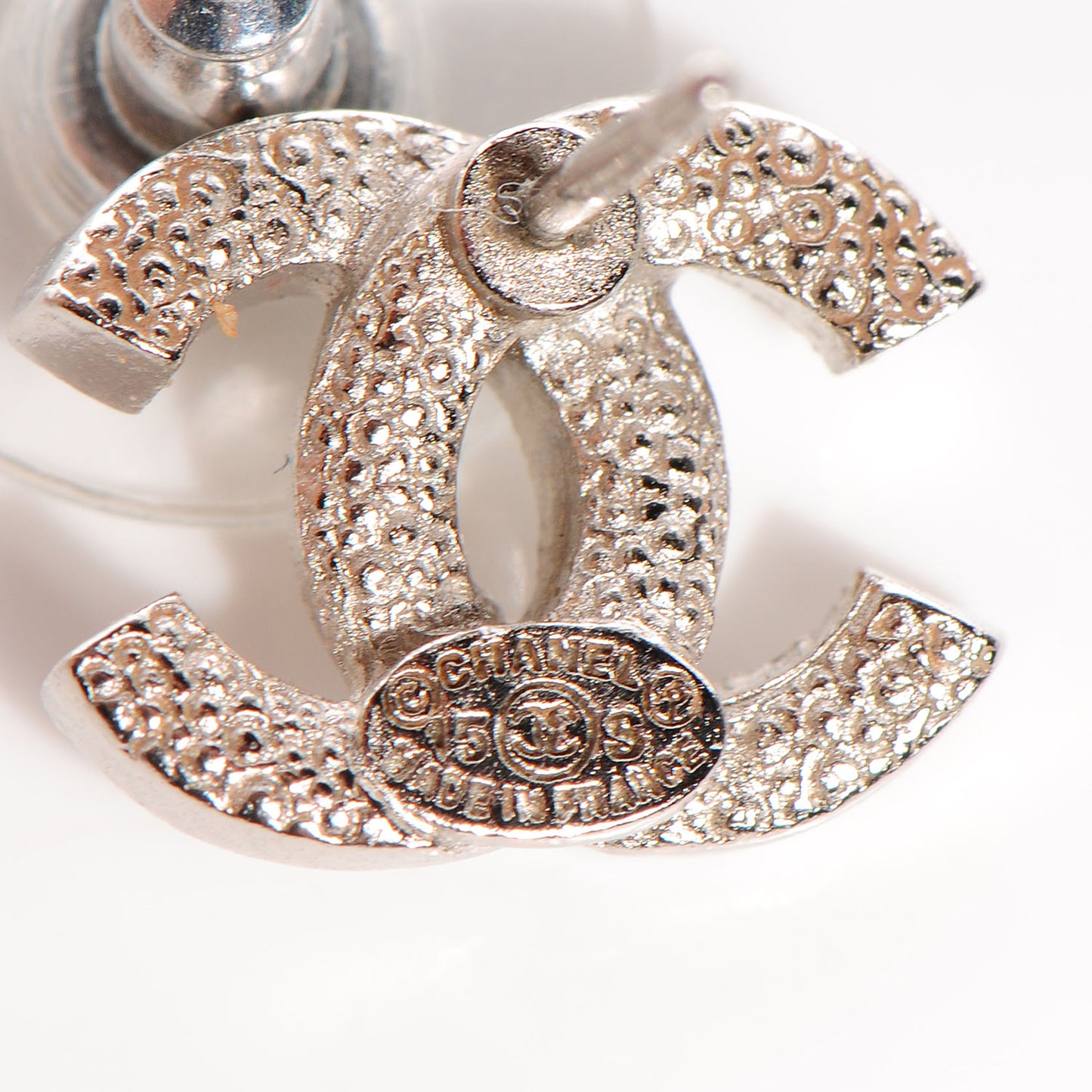 Crystal CC Earrings Silver