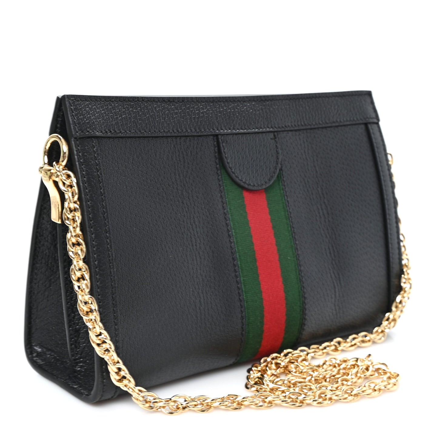 Calfskin GG Web Small Ophidia Chain Shoulder Bag Black