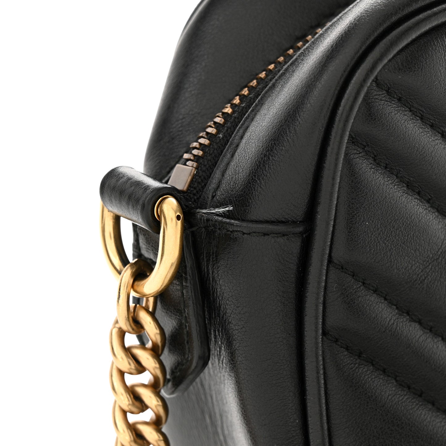 Calfskin Matelasse Mini GG Marmont Chain Shoulder Bag Black