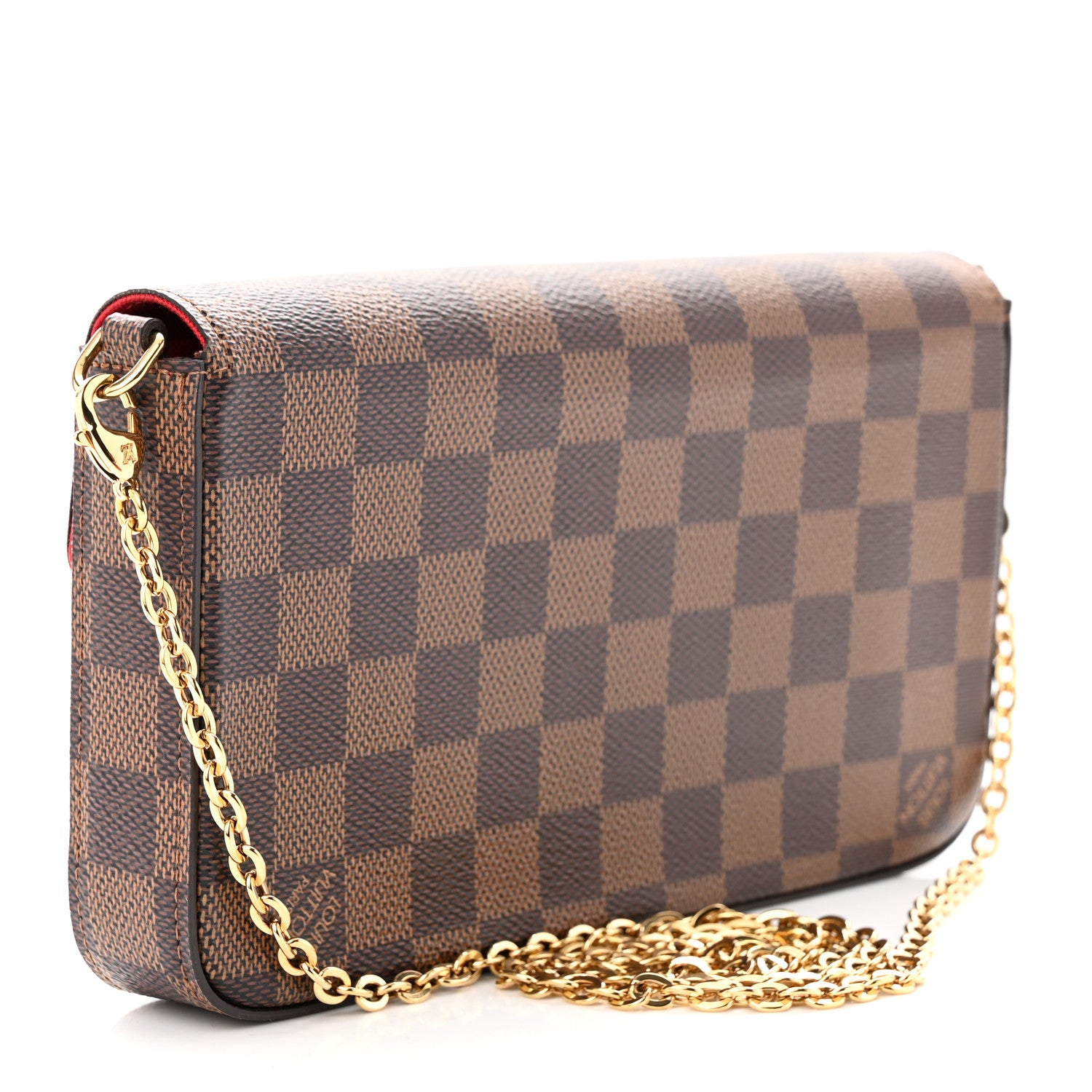 Louis Vuitton Damier Ebene Pochette Felicie Chain Wallet 4 of 14