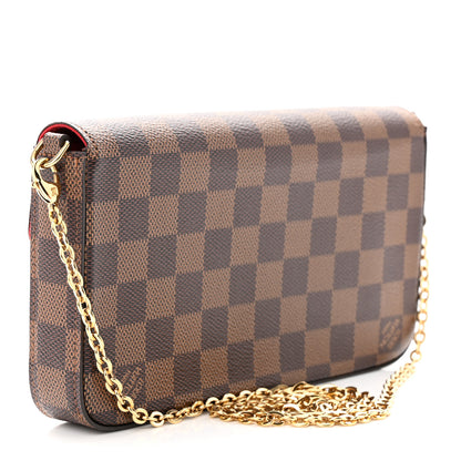 Louis Vuitton Damier Ebene Pochette Felicie Chain Wallet 4 of 14