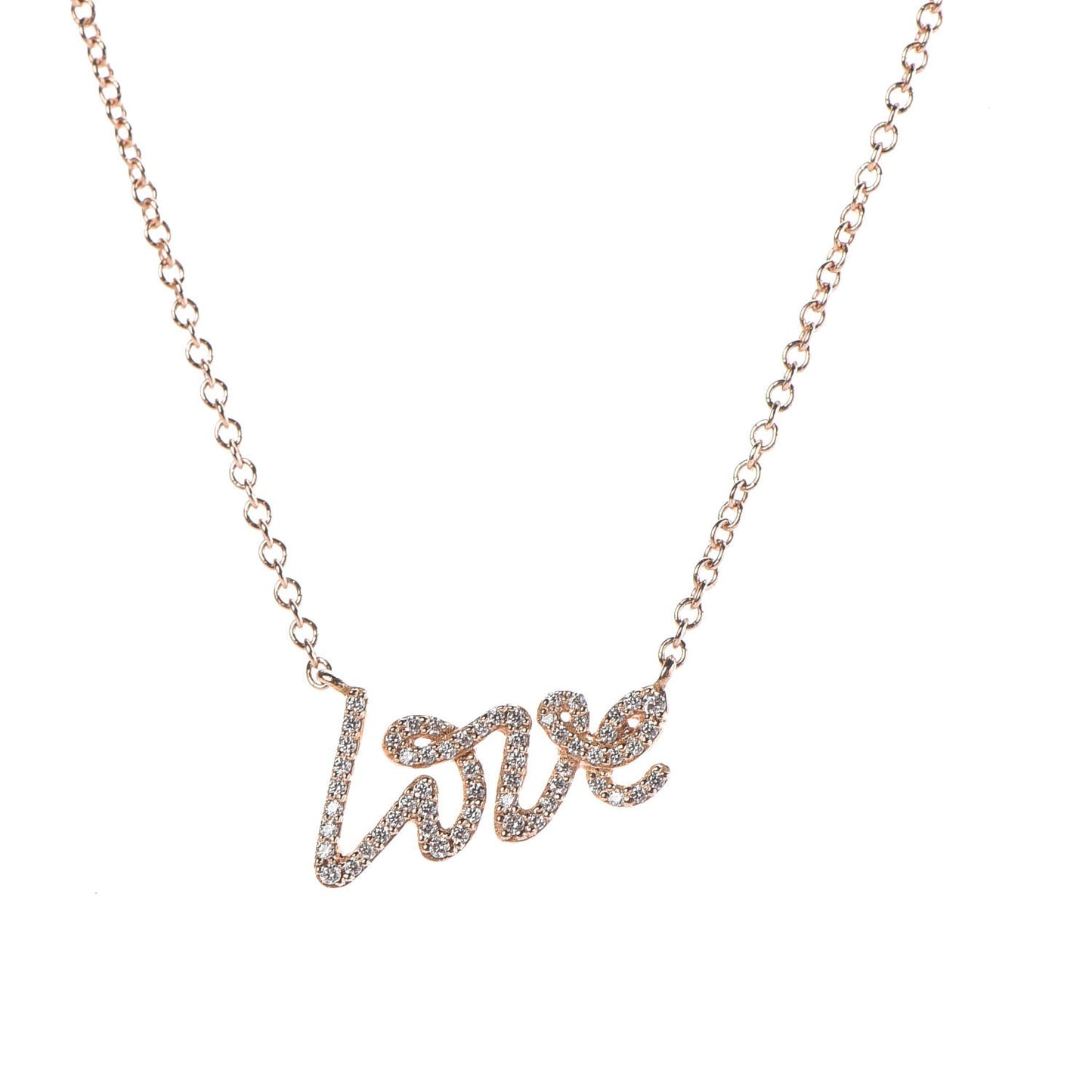 18K Rose Gold Diamond Mini Paloma's Graffiti Love Pendant Necklace