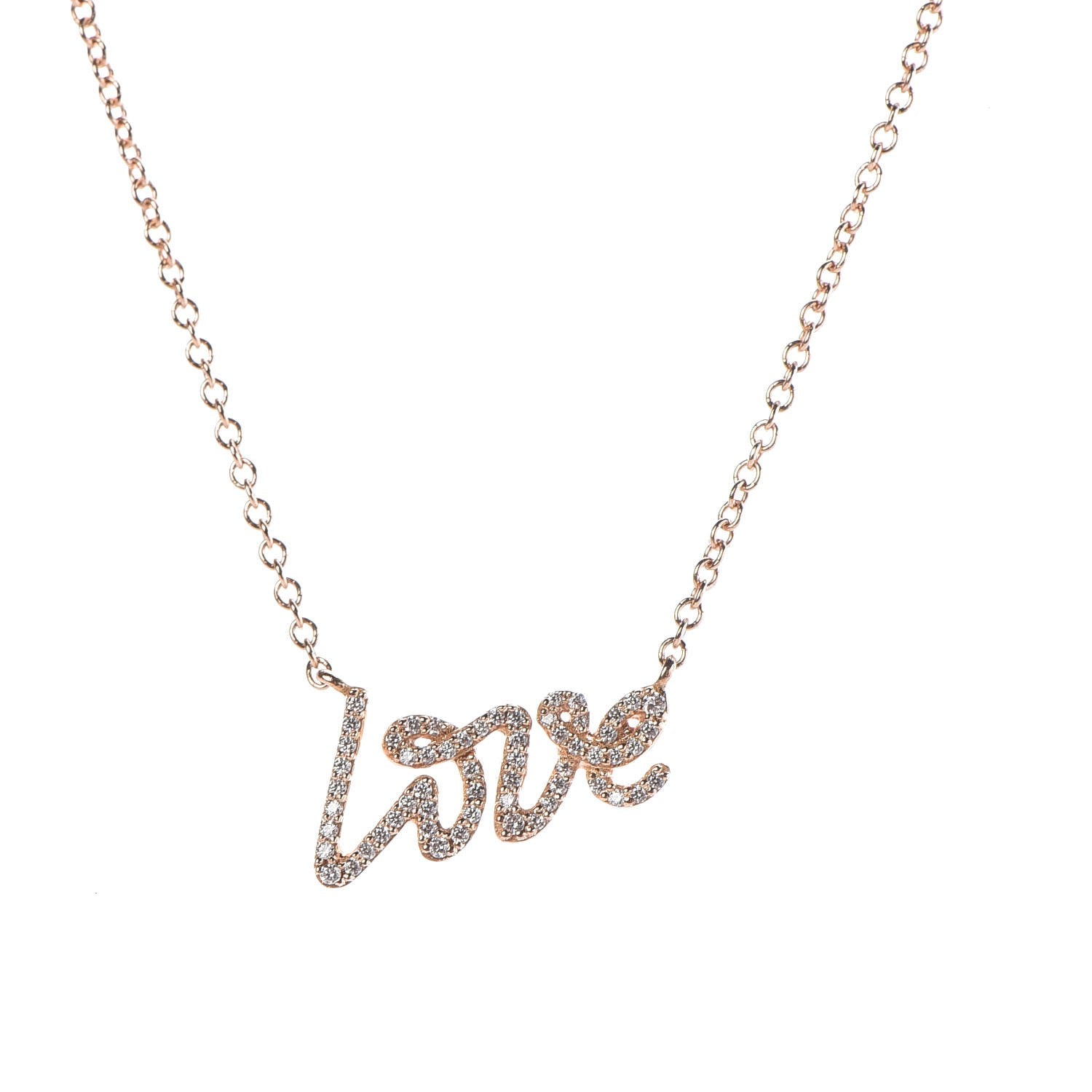 Tiffany 18K Rose Gold Diamond Mini Paloma's Graffiti Love Pendant Necklace 4 of 7