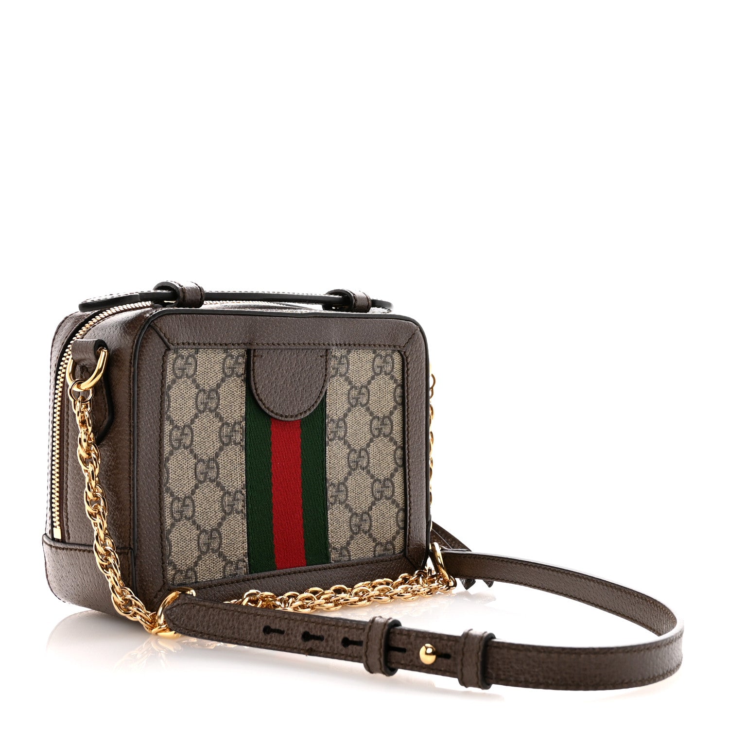 Gucci GG Supreme Monogram Mini Ophidia Top Handle Shoulder Bag Brown 3 of 16