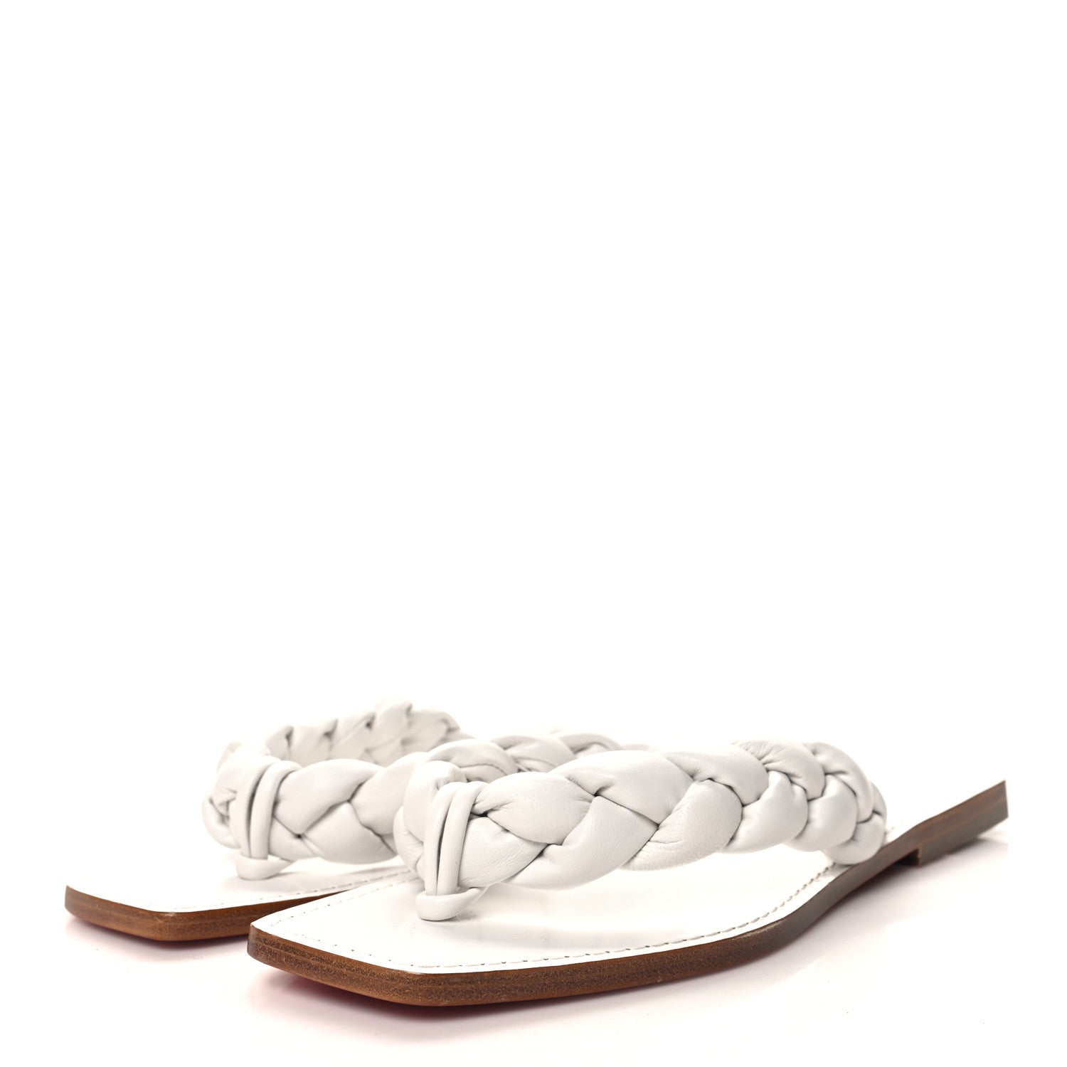Christian Louboutin Nappa Braided Briotonga Flat Sandals 40 White 3 of 8