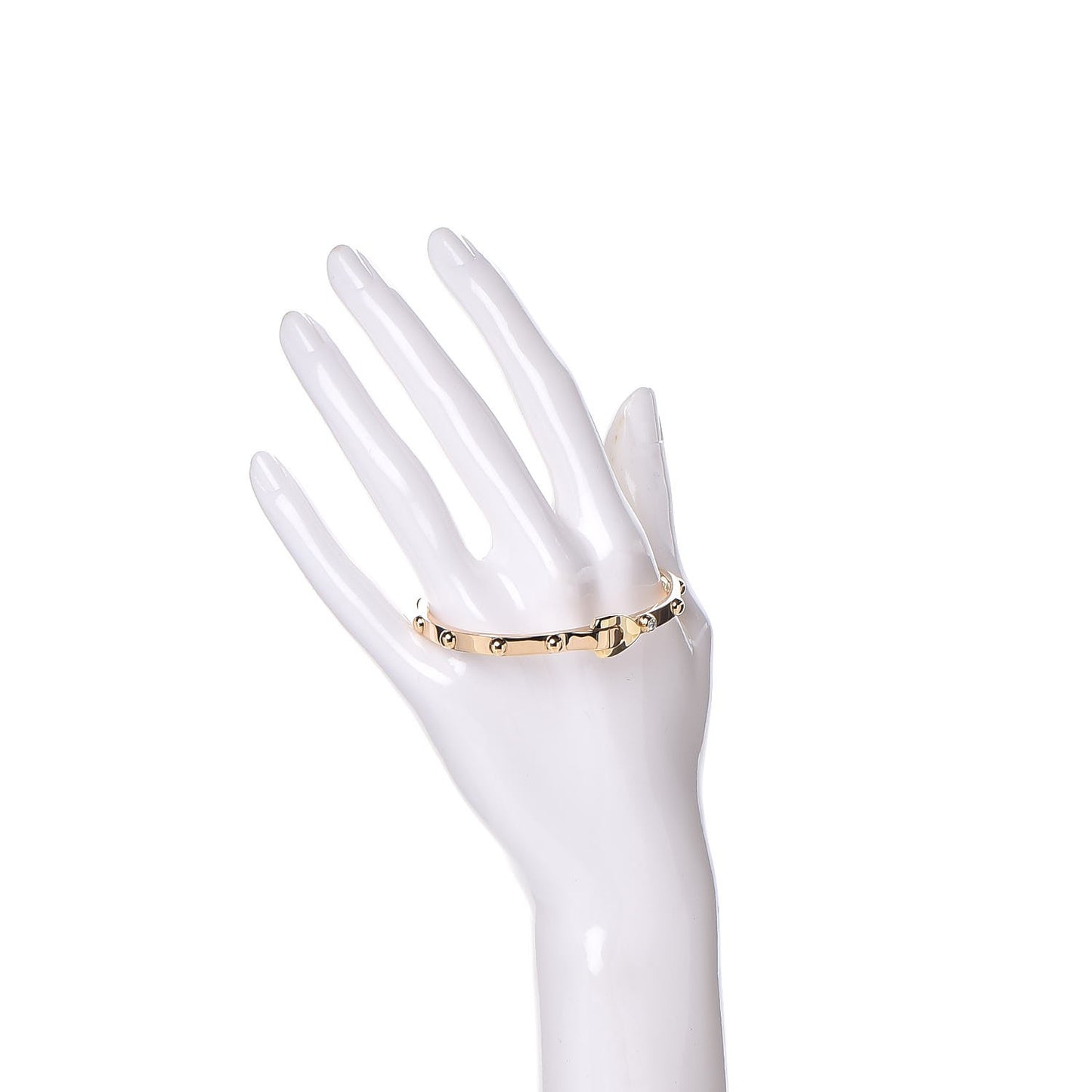 18K Yellow Gold Diamond Clous Bracelet 17
