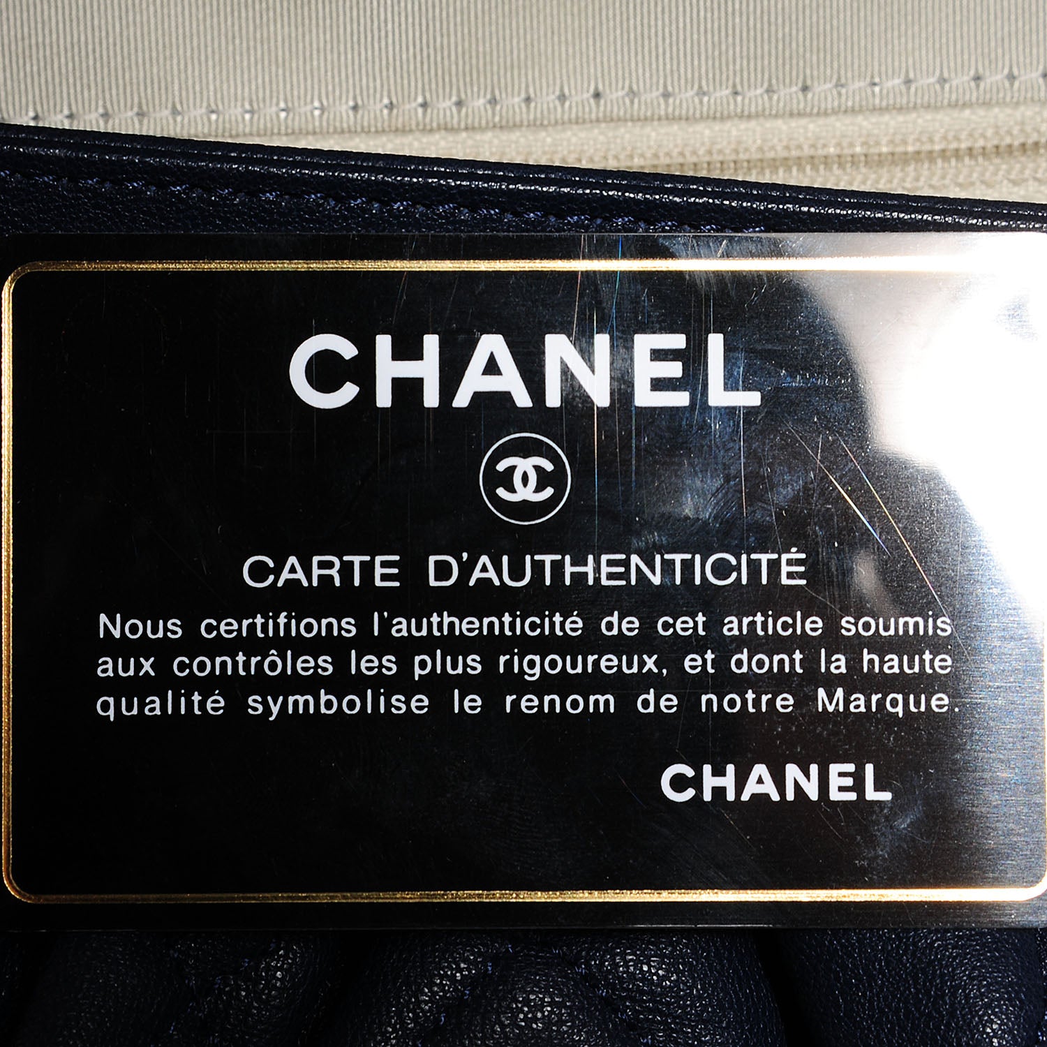Chanel Washed Lambskin Chain Around Medium Messenger Bag Navy Blue 9 of 9