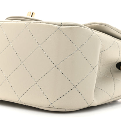 Chanel Lambskin Quilted Mini Square Flap Grey 9 of 13