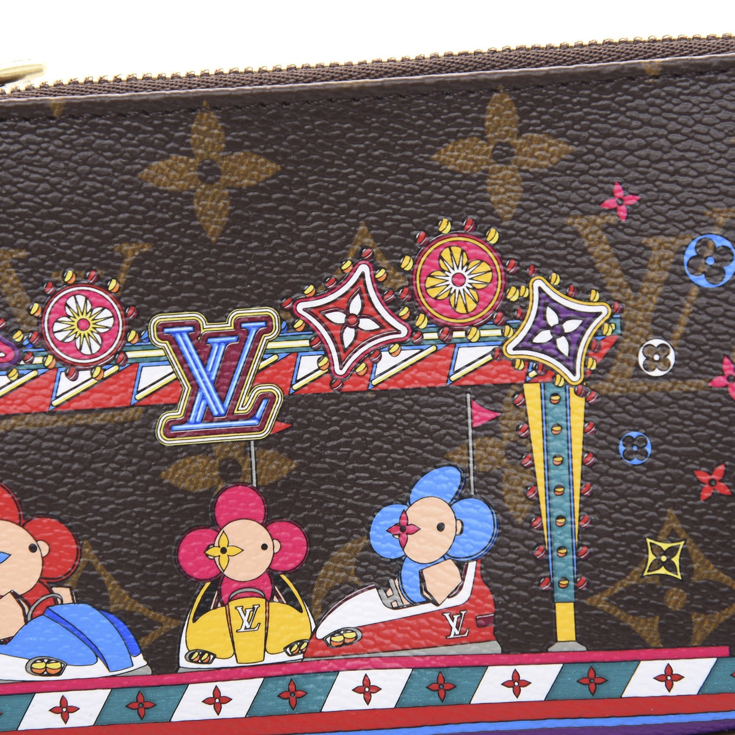 Louis Vuitton Monogram 2020 Christmas Animation Bumper Cars Mini Pochette Accessories Coquelicot 10 of 10
