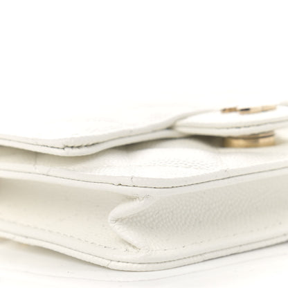 Chanel Caviar Quilted Mini Chain Bag White 10 of 12