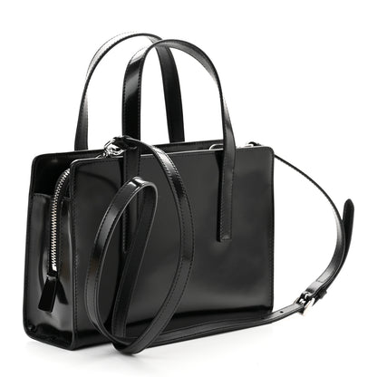 Prada Spazzolato Mini Re-Edition 1995 Double Handle Handbag Black 2 of 9